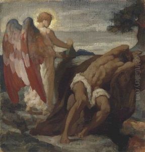 Study For Elijah In The Wilderness by Lord Frederick Leighton