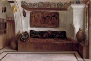 Interior Of A House At Lindos (+ A Study For Cleobolos Instructing His Daughter Cleoboline; 2 Works)