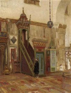 Interior Of A Mosque Or Mimbar Of The Great Mosque At Damascus by Lord Frederick Leighton