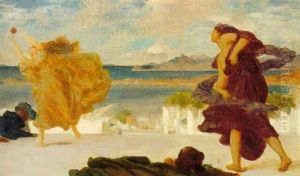 Study For Greek Girls Playing At Ball by Lord Frederick Leighton