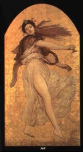 A Dancing Girl With Cymbals In A White Robe