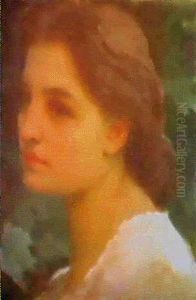 A Bust Portrait Of A Pretty Young Girl by Lord Frederick Leighton