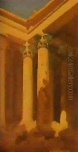 Portico Of The Large Temple Of Philae, Egypt by Lord Frederick Leighton