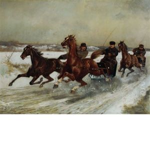 Trotters Racing In The Snow