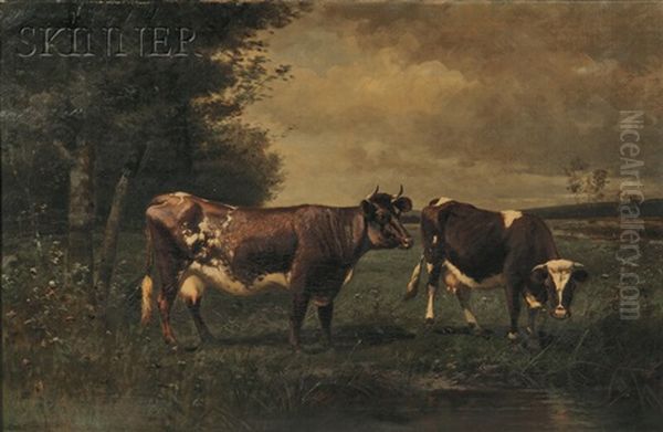 Pastoral Landscape With Grazing Cows - view 1