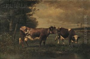 Pastoral Landscape With Grazing Cows Pastoral Landscape With Grazing Cows