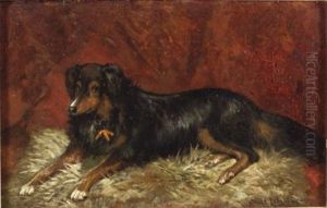 Carlo/a Portrait Of A Seated Dog by Scott Leighton