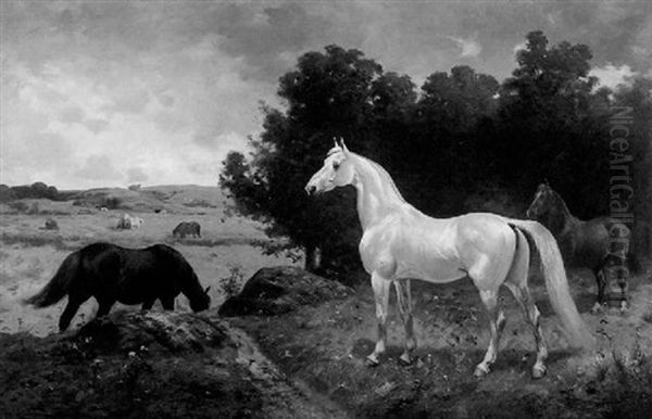 Belle Of The Village - Horses At Pasture - view 1