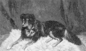 Dog On A Fur Rug by Scott Leighton