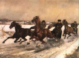 Trotters Racing In The Snow