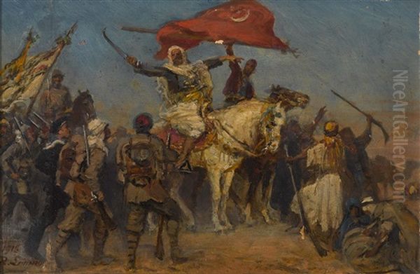 Jubelnde Turkische Soldaten - view 1