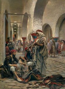Le Souk Des Etoffes, Tunis by Anton Robert Leinweber