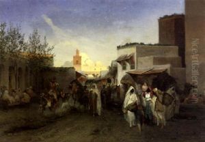 The Market Place, Tunis by Anton Robert Leinweber