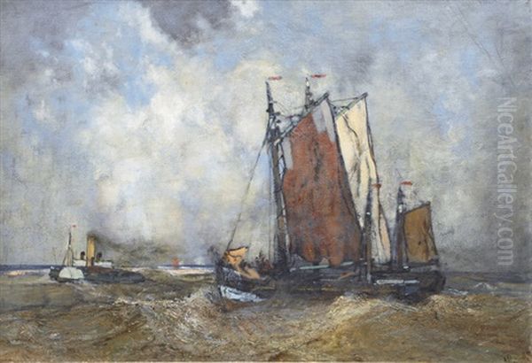 Tug And Tow In The Mouth Of The Elbe - view 1