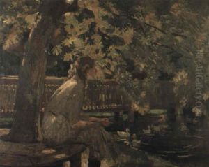 Girl And Duck Pond