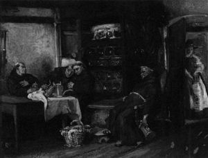 Zechende Monche In Der Stube by Jacobus Leisten