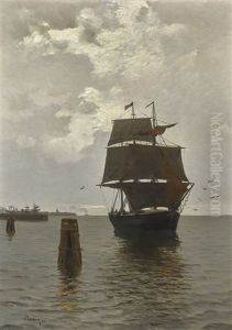 Sailing Ships On The Baltic by Walter Leistikow