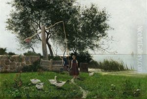 Die Ganseliesel Am Muggelsee by Walter Leistikow