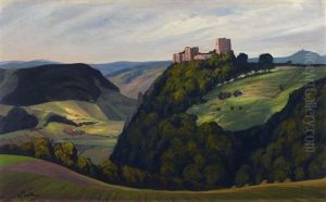 A Thuringian Landscape With A Castle