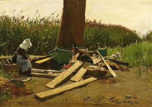 Wascherinnen Am Seeufer by Walter Leistikow