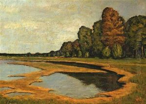 Baumumstandenes Sommerliches Seeufer by Walter Leistikow