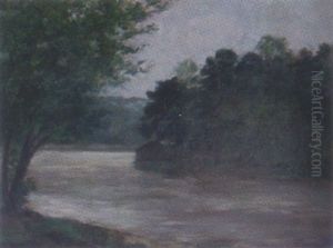 Fluslauf Mit Baumen by Walter Leistikow