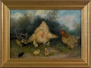 Two Hens And Eleven Chicks