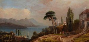 Italian Lake Landscape by William Leighton Leitch