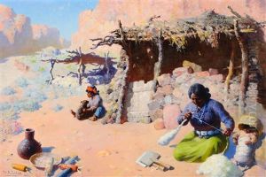 Navahos At Home by William Leighton Leitch