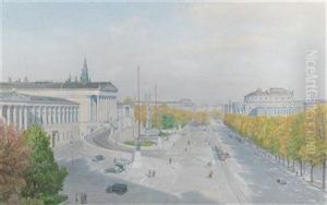 Ringstrase With Parliament And Burgtheater