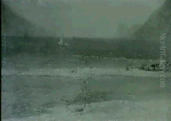 Distant Sailing Vessels In A Sandy Bar - view 1