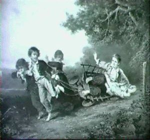 An Overturned Wagon by Eugene Joseph Lejeune