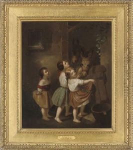 Feeding Mules by Henry Lejeune
