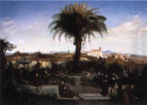 The Walled Garden Of Saint Bonaventure On Mount Palantine In Rome by Henry Lejeune