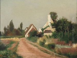 Misty Afternoon In A Village Street by Jules Lejouteux