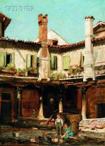 Byzantine Courtyard In Venice by Henry Leland