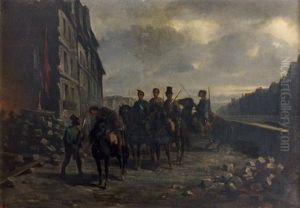 Patrouille De Nuit by Adolphe Pierre Leleux