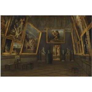 A View Of The Interior Of A Museum by Adolphe Pierre Leleux