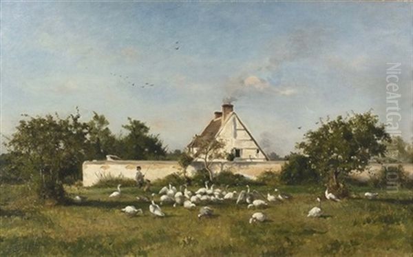 Sommerliche Landschaft Mit Gansen - view 1