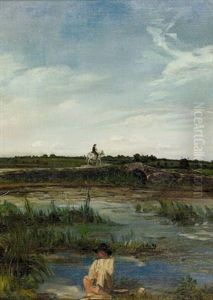 Knabe Am Teich by Adolphe Pierre Leleux
