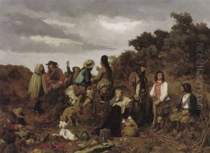Setting Off On The Hunt by Adolphe Pierre Leleux