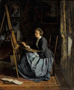 Portrait De Madame Emilie Leleux by Armand Hubert Simon Leleux