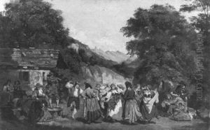 La Danse Paysanne by Armand Hubert Simon Leleux