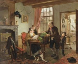 A Family In An Interior With A Dog And Cat by Adriaen de Lelie