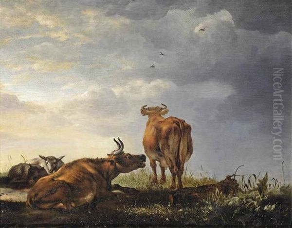 Resting Cattle In A Landscape - view 1