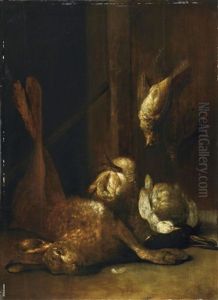 Jagdstillleben Mit Hase Und Vogeln