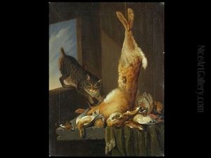 Jagdstillleben Mit Katze Jagdstillleben Mit Katze