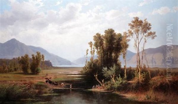 Landscape With Figures Crossing A River - view 1