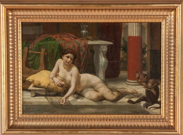 Reclining Nude Near Pool - view 1