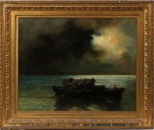 Seascape With Fisherman by Louis Leloir